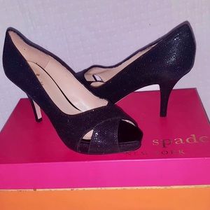 Kate Spade Billie Glitter open toe shoes heel